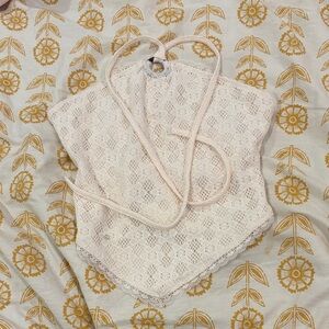 Urban outfitters Lace Halter Top in Light Pink